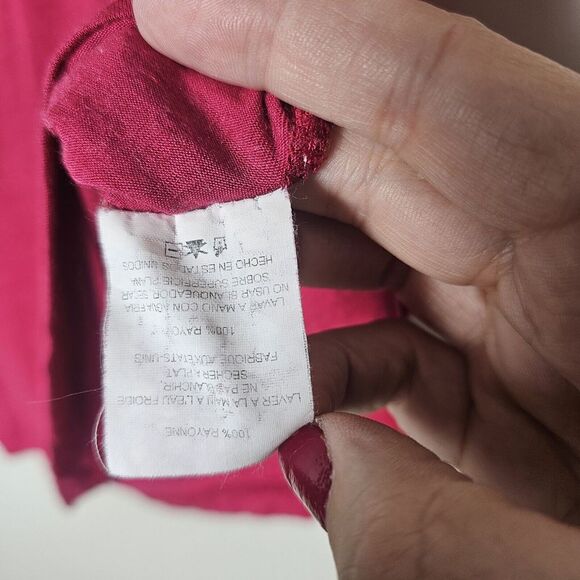 VTG Rampage S* Babydoll Top Pink Rayon Lace Trim Y2K Coquette Valentine - Picture 5 of 7